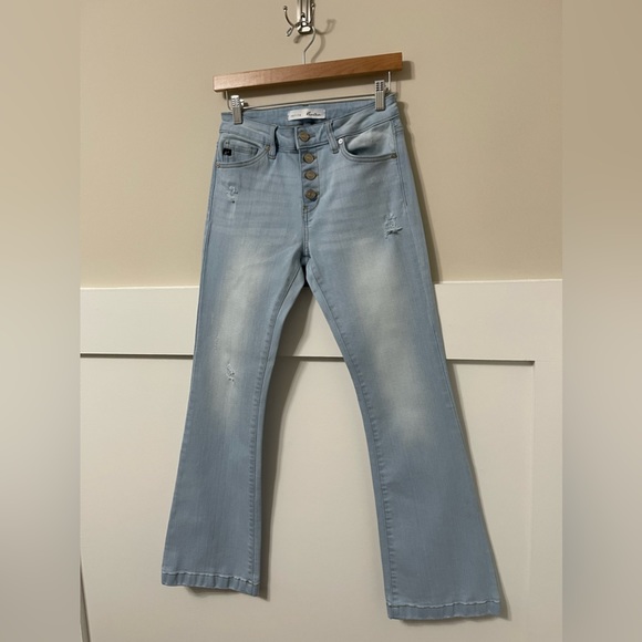 Kancan Light Denim Wash High Waist Flare Denim Jeans Size 27-Petite - Picture 5 of 9